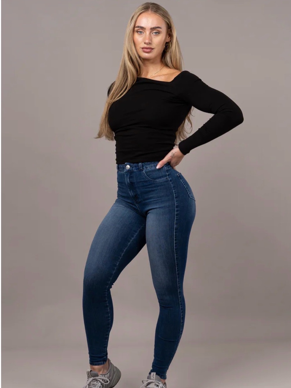 FITJEANS 360 V2 High Waisted Dark Blue Denim Jeans Size Small 4-6
